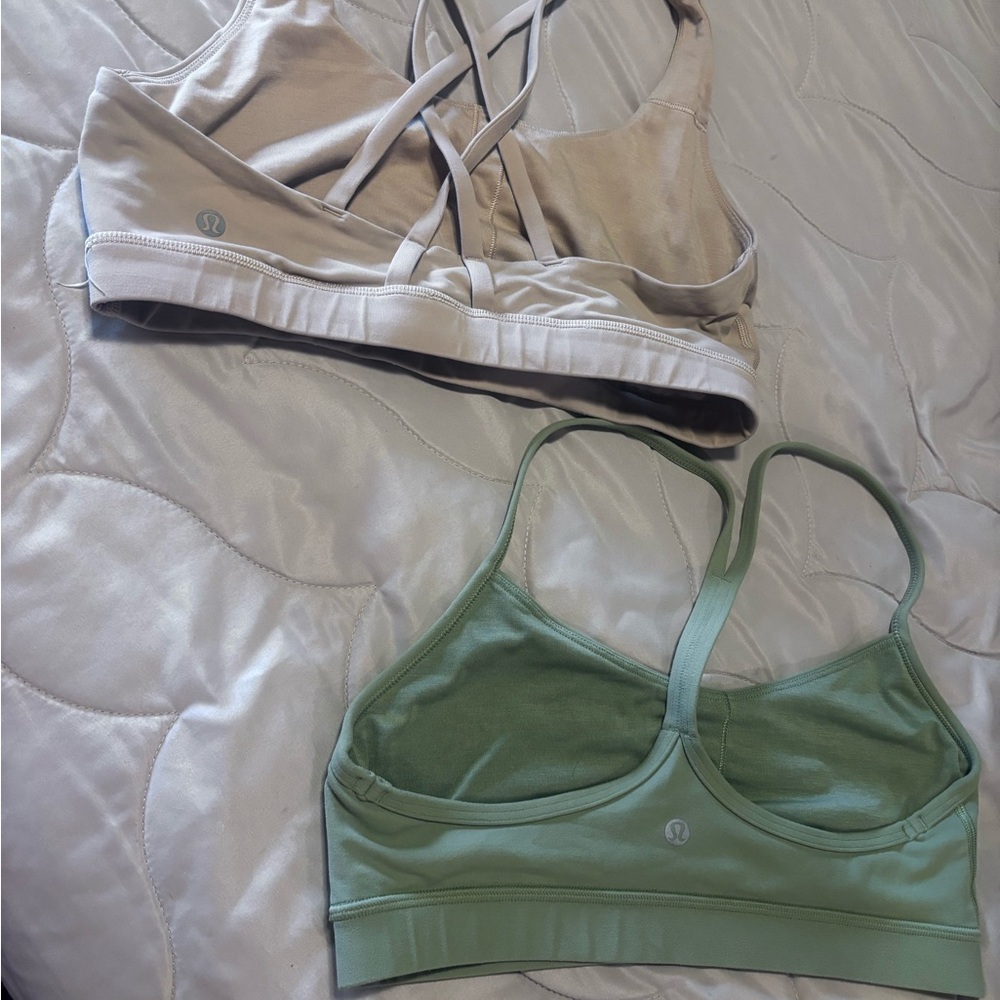 lululemon athletica Women's Sports Bra Set - Green and Tan